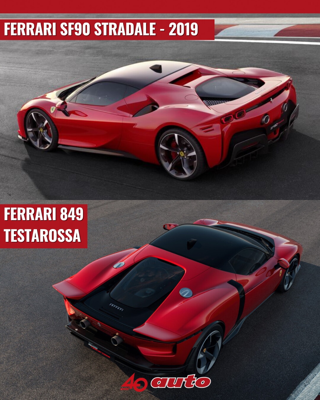 Ferrari SF90 Stradale VS 849 Testarossa: come cambia la V8 ibrida del Cavallino