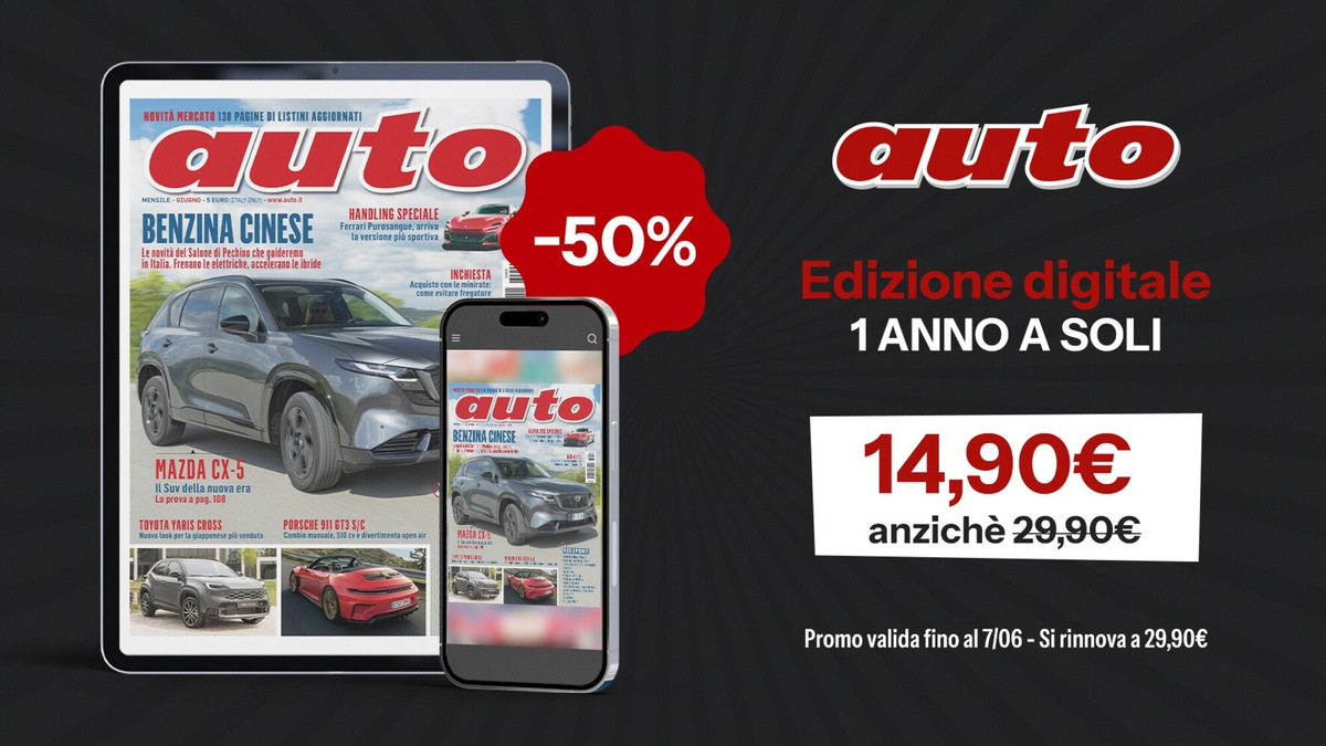 Auto, a maggio una promo imperdibile: 50% di sconto sull'edizione digitale