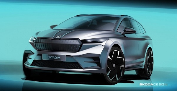 Skoda Enyaq IV, i primi teaser svelano il design esterno