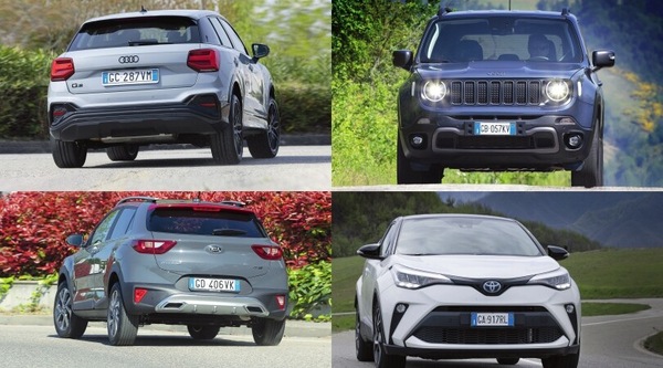 Caccia al giusto SUV-B: Audi Q2-Jeep Renegade 4xe-Kia Stonic-Toyota C-HR