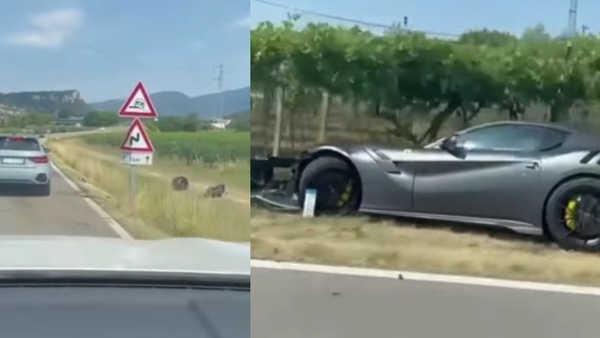 La Ferrari da 350mila euro è incontrollabile: si schianta in un vigneto