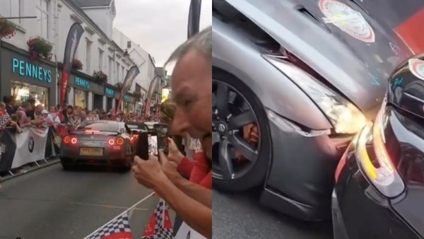 La Nissan GTR si schianta contro l'Aston Martin DBS: l'incidente a "effetto domino"