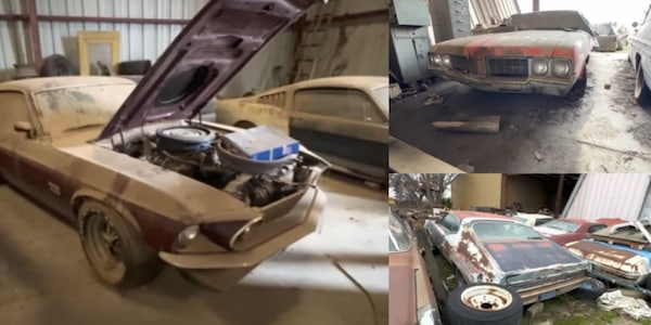 L'incredibile collezione di muscle car abbandonate in un capannone