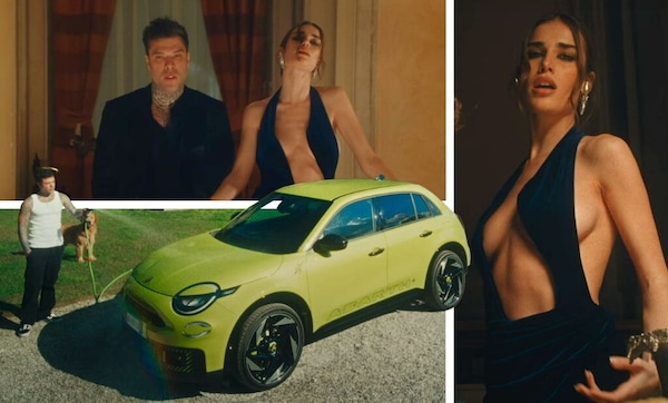 Fedez e Clara, la 600 Abarth elettrica protagonista del videoclip di "Scelte stupide"