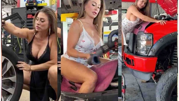 Francia James: bellezza virale e… cambio olio